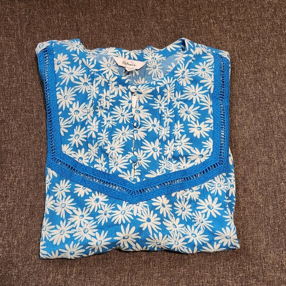 Reitmans Sleeveless Blue Top with White Flowers, XXL, NWT - Picture 1 of 5